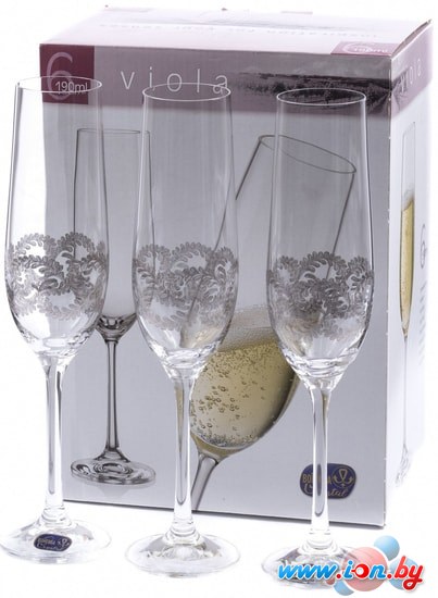 Набор бокалов для шампанского Bohemia Crystal Viola 40729/Q9044/190 в Бресте