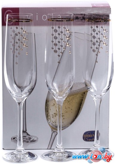 Набор бокалов для шампанского Bohemia Crystal Viola 40729/Q9104/190 в Бресте