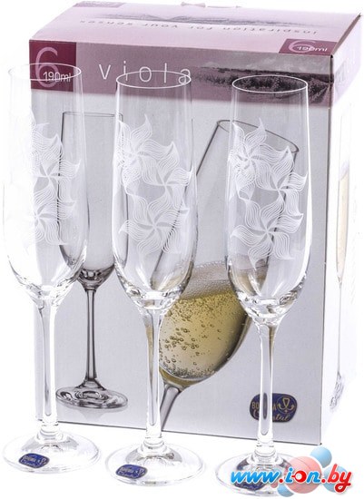 Набор бокалов для шампанского Bohemia Crystal Viola 40729/K0562/190 в Гомеле