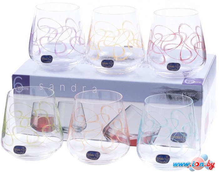 Набор стаканов для воды и напитков Bohemia Crystal Sandra 23013/Q9119/290 в Гомеле