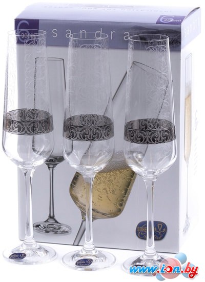 Набор бокалов для шампанского Bohemia Crystal Sandra 40728/Q9171/200 в Гомеле