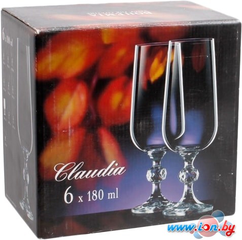 Набор бокалов для шампанского Bohemia Crystal Claudia 40149/180 в Бресте