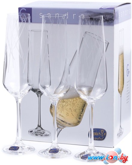 Набор бокалов для шампанского Bohemia Crystal Sandra 40728/C5987/200 в Бресте