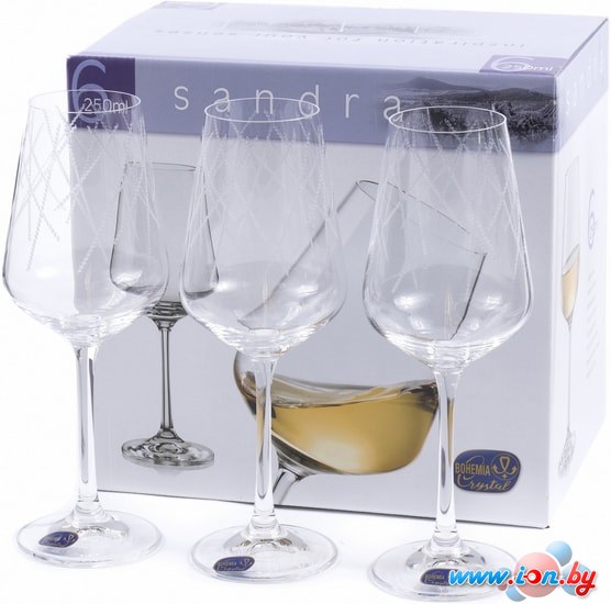 Набор бокалов для вина Bohemia Crystal Sandra 40728/C5987/250 в Витебске