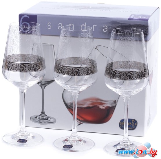 Набор бокалов для вина Bohemia Crystal Sandra 40728/Q9171/350 в Бресте