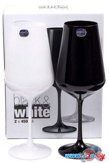 Набор бокалов для вина Bohemia Crystal Sandra Black/White 40728/D4594/D4653/450-2 в Могилёве