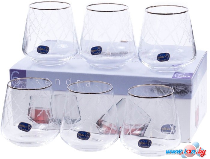 Набор стаканов для воды и напитков Bohemia Crystal Sandra 23013/Q9107/290 в Гомеле