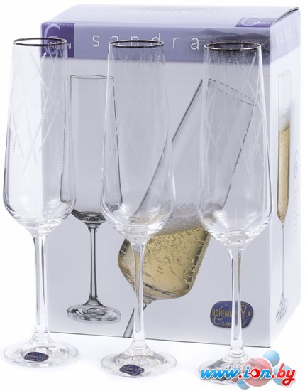 Набор бокалов для шампанского Bohemia Crystal Sandra 40728/Q9107/200 в Бресте