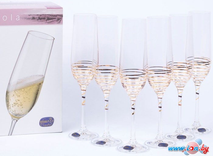 Набор бокалов для шампанского Bohemia Crystal Viola 40729/M8441/190 в Гомеле