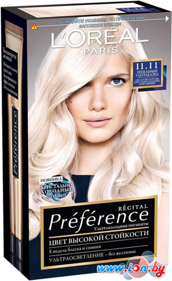 Крем-краска для волос LOreal Recital Preference 11.11 Ультраблонд Холодный Пепельный в Бресте