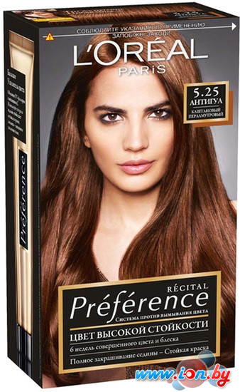 Крем-краска для волос LOreal Recital Preference 5.25 Антигуа Каштановый перламутровый в Бресте