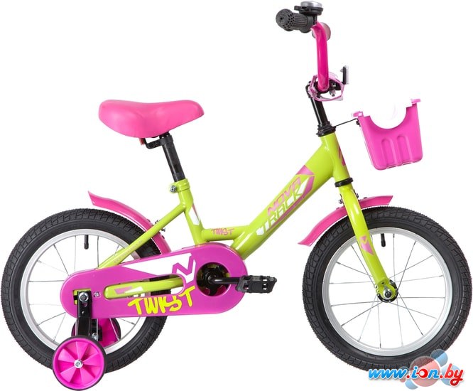 Детский велосипед Novatrack Twist New 14 141TWIST.GNP20 (зеленый/розовый) в Бресте