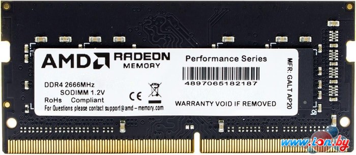 Оперативная память AMD Radeon R7 Performance 4GB DDR4 SODIMM PC4-21300 R744G2606S1S-U в Минске