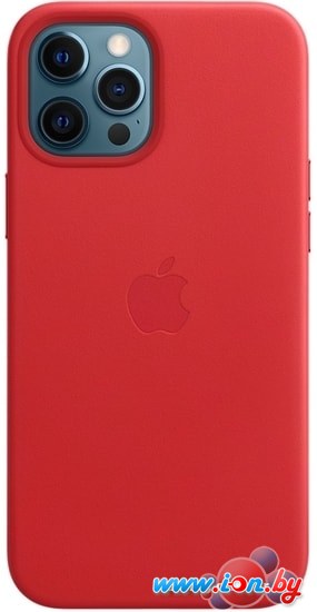 Чехол Apple MagSafe Leather Case для iPhone 12 Pro Max (алый) в Гомеле