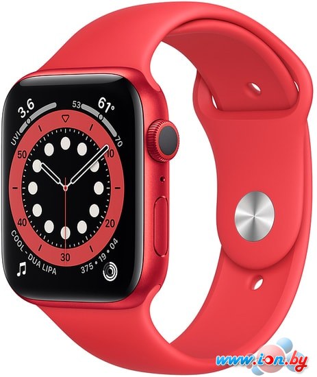 Умные часы Apple Watch Series 6 44 мм (алюминий красный/красный спортивный) в Могилёве