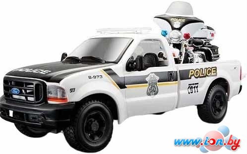 Maisto Форд F-350 Полицейский пикап с мотоциклом 32186 (белый) в Бресте