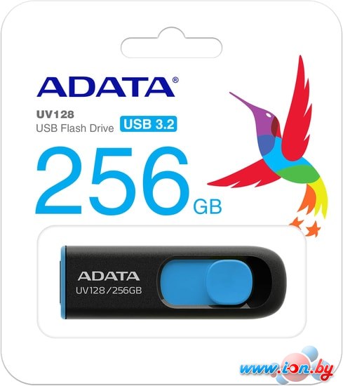 USB Flash A-Data DashDrive UV128 256GB (черный/синий) в Бресте