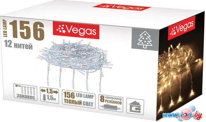 Световой дождь Vegas Занавес 55077 156 LED (теплый белый) в Гомеле