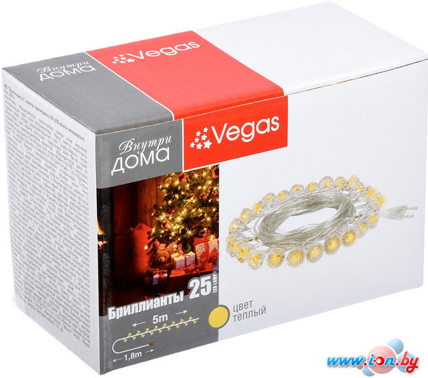 Гирлянда Vegas Бриллианты 55083 25 LED (теплый белый) в Бресте