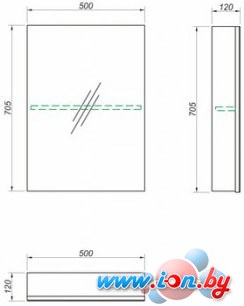 Какса-А шкаф с зеркалом Лайт 50 в Бресте