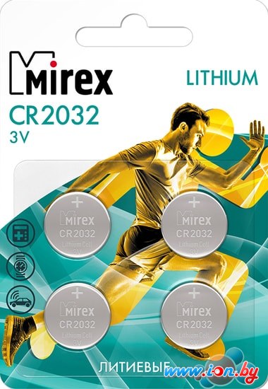 Батарейки Mirex CR2032 4 шт CR2032-E4 в Минске