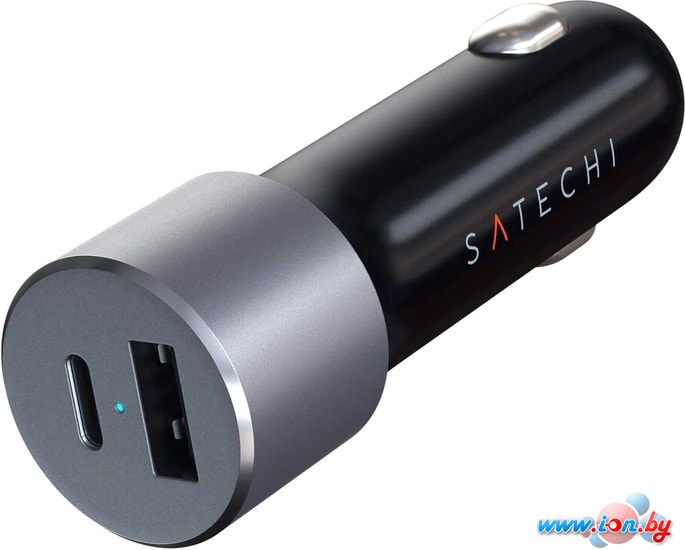 Автомобильное зарядное Satechi 72W Type-C PD Car Charger (серый космос) в Могилёве