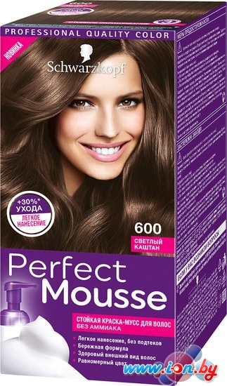Крем-краска для волос Schwarzkopf Perfect Mousse 600 (светлый каштан) в Могилёве