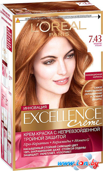 Крем-краска для волос LOreal Excellence 7.43 Медный русый в Могилёве