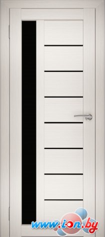 Межкомнатная дверь Юни Амати 4 (ч) 90x200 (эшвайт/черное стекло) в Могилёве