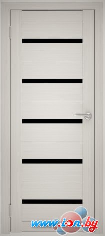 Межкомнатная дверь Юни Амати М1 (ч) 90x200 (эшвайт/черное стекло) в Могилёве