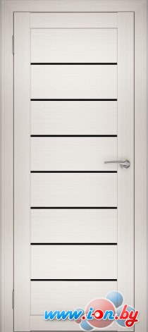 Межкомнатная дверь Юни Амати 1 (ч) 70x200 (эшвайт/черное стекло) в Могилёве