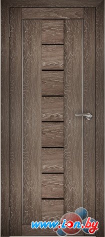 Межкомнатная дверь Юни Амати 10 (ч) 60x200 (дуб шале-корица/черное стекло) в Витебске