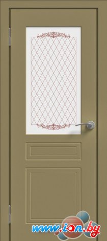 Межкомнатная дверь Юни Эмаль ПО-1 80x200 (капучино/стекло матовое с рисунком) в Гомеле
