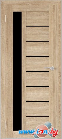 Межкомнатная дверь Юни Бона 04 (ч) 90x200 (дуб сонома/черное белое) в Гомеле