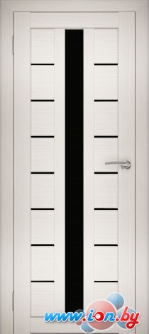 Межкомнатная дверь Юни Амати 17 (ч) 90x200 (эшвайт/черное стекло) в Бресте