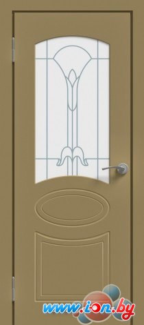 Межкомнатная дверь Юни Эмаль ПО-2 60x200 (капучино/стекло матовое с рисунком) в Бресте