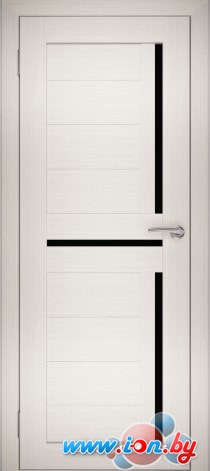 Межкомнатная дверь Юни Амати 18 (ч) 90x200 (эшвайт/черное стекло) в Могилёве