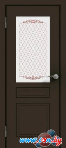 Межкомнатная дверь Юни Эмаль ПО-1 80x200 (графит/стекло матовое с рисунком) в Гомеле