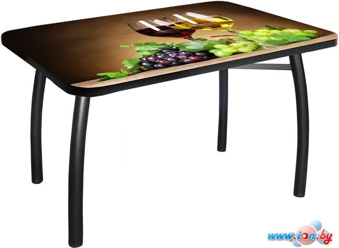 Кухонный стол Solt №202 100x60 (кромка черная/ноги усиленные/шелби-дуо черные) в Бресте