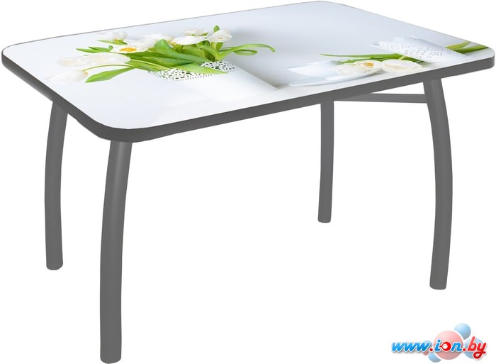 Кухонный стол Solt №145 110x70 (кромка серая/ноги усиленные/шелби-дуо серые) в Гомеле