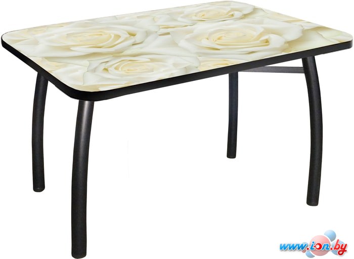 Кухонный стол Solt №164 110x70 (кромка черная/ноги усиленные/шелби-дуо черные) в Гомеле