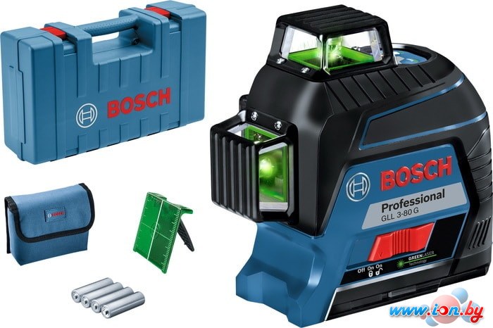 Лазерный нивелир Bosch GLL 3-80 G Professional 0601063Y00 (кейс, лазерная мишень) в Могилёве