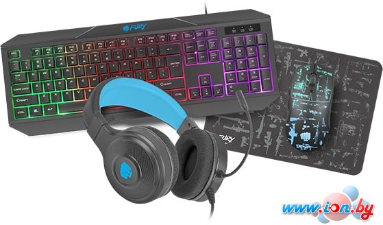 Клавиатура + мышь с ковриком + наушники Fury Thunderstreak 3.0 в Могилёве