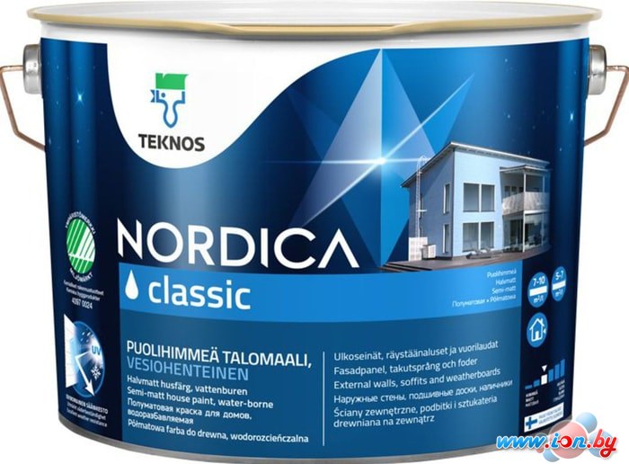 Краска Teknos Nordica Classic База 1 9 л (белый) в Могилёве