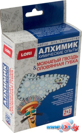 Набор для опытов Lori Химические опыты 2 в 1. Мохнатый гвоздь и Оловянная губка Оп-036 в Витебске