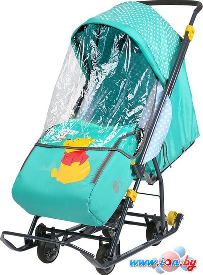Санки-коляска Nika Baby 1 DB1/2 Disney (Винни, изумрудный) в Могилёве