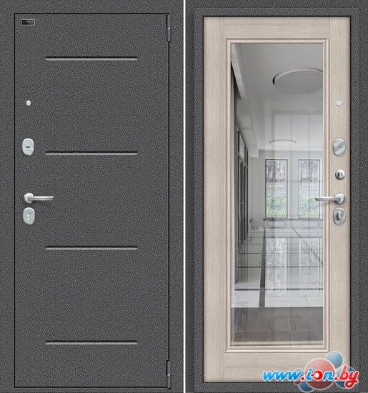 Металлическая дверь elPorta Porta S 104.П61 (Антик Серебро/Cappuccino Veralinga) в Бресте