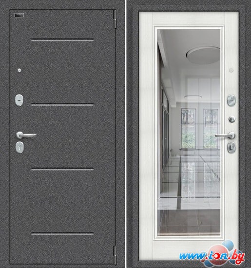 Металлическая дверь elPorta Porta S 104.П61 (Антик Серебро/Bianco Veralinga) в Бресте