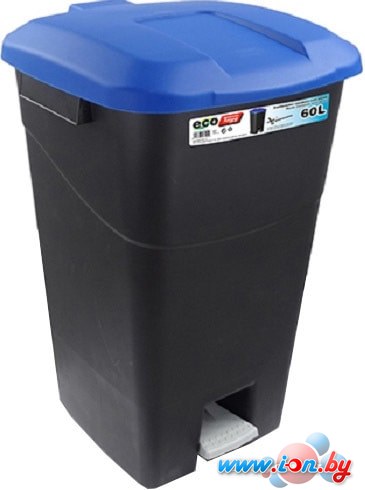 Контейнер для мусора Tayg 60 л с педалью (черный/синий) в Гомеле