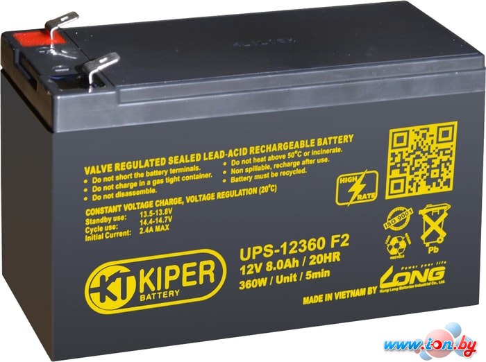 Аккумулятор для ИБП Kiper UPS-12360 F2 (12В/8 А·ч) в Минске